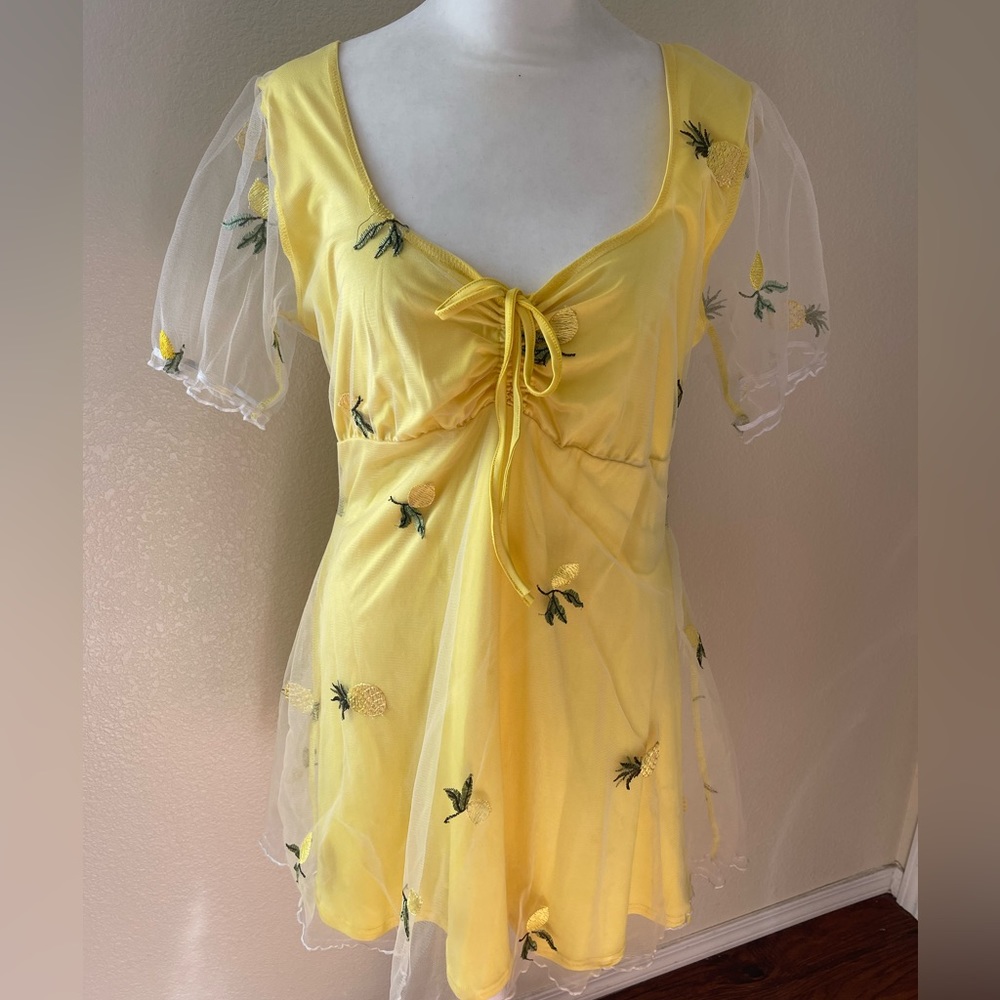 Pineapple & Lemon Sun Dress Mini Dress